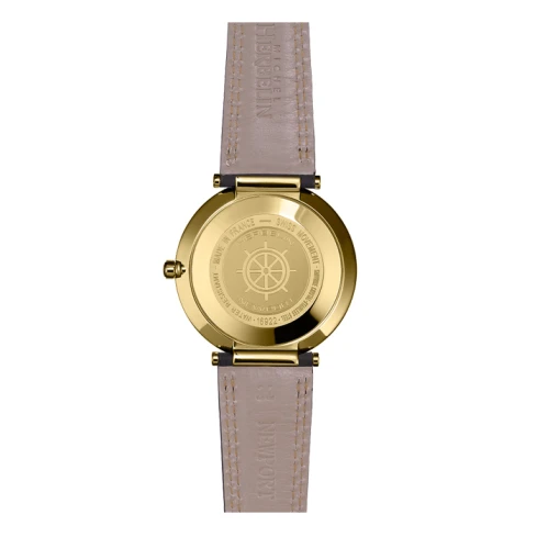 Дамски ръчен часовник с кварцов механизъм - корпус от Стомана - Естествена кожа - цвят Син Син