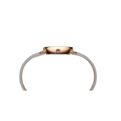 Дамски ръчен часовник с кварцов механизъм - корпус от Стомана - Естествена кожа - цвят Сребрист Сив