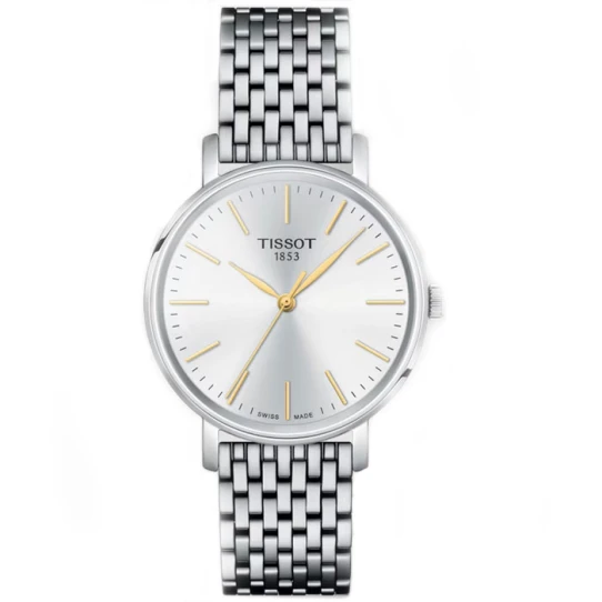 Дамски ръчен часовник с кварцов механизъм - корпус от Стомана - Стоманена верижка - цвят Сребрист Сив