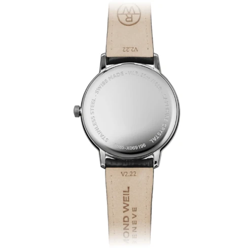 Мъжки ръчен часовник с кварцов механизъм - корпус от Стомана - Естествена кожа - цвят Сребрист