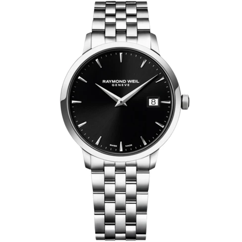 Мъжки ръчен часовник с кварцов механизъм - корпус от Стомана - Стоманена верижка - цвят Черен Сив