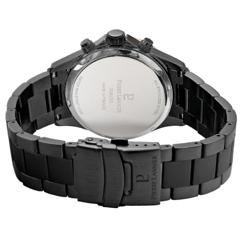 Мъжки ръчен часовник с кварцов механизъм - корпус от Стомана - Стоманена верижка - цвят Черен Черен