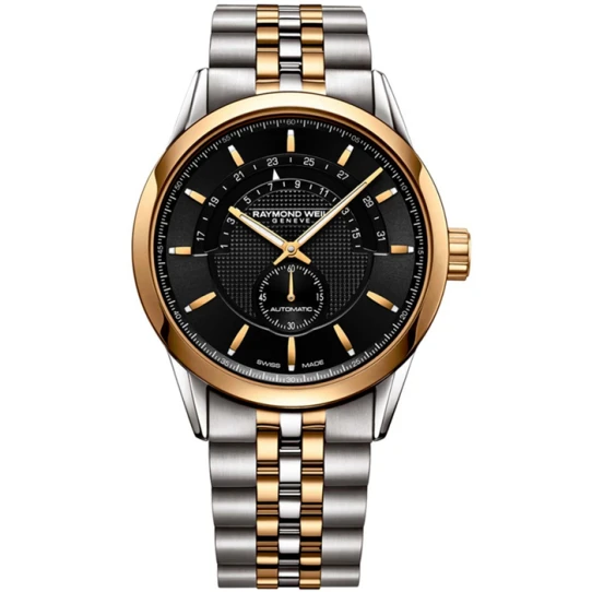 Мъжки ръчен часовник с автоматичен механизъм - корпус от Стомана - Стоманена верижка - цвят Черен Сив