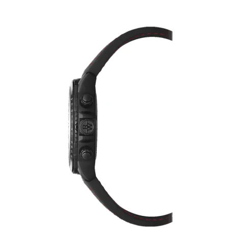 Мъжки ръчен часовник с кварцов механизъм - корпус от Стомана - Каучук - цвят Черен Червен