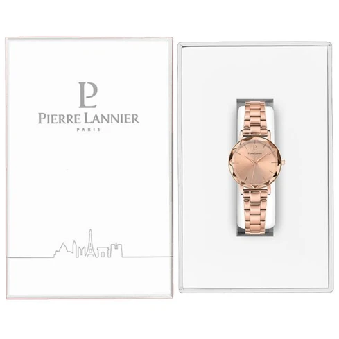 Дамски ръчен часовник с кварцов механизъм - корпус от Стомана - Стоманена верижка - цвят Розов Розово Злато