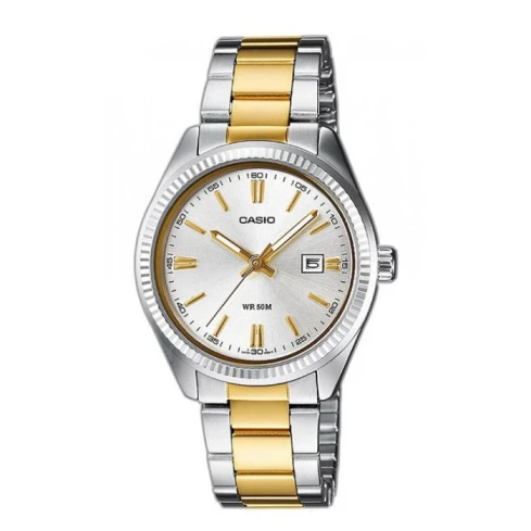 Дамски ръчен часовник с кварцов механизъм - корпус от Месинг - Стоманена верижка - цвят Сребрист Злато