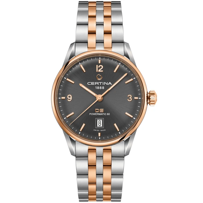 Мъжки ръчен часовник с автоматичен механизъм - корпус от Стомана - Стоманена верижка - цвят Черен Розово Злато