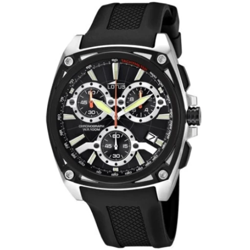 Мъжки ръчен часовник с кварцов механизъм - корпус от Стомана - Силиконова каишка - цвят Черен Черен