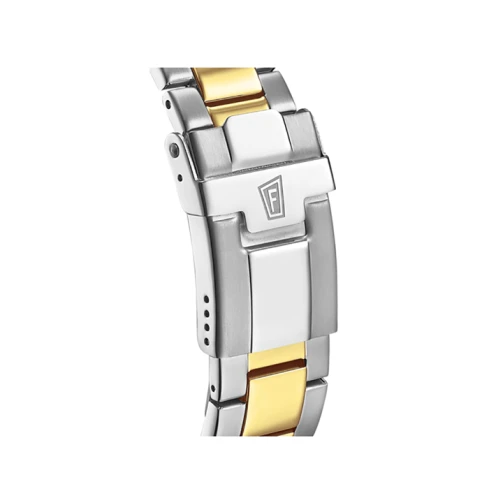 Мъжки ръчен часовник с кварцов механизъм - корпус от Стомана - Стоманена верижка - цвят Син Злато