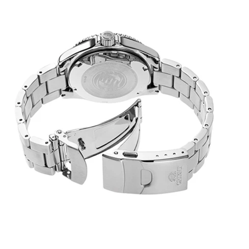 Мъжки ръчен часовник с автоматичен механизъм - корпус от Стомана - Стоманена верижка - цвят Син Сив