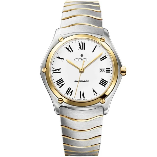 Мъжки ръчен часовник с автоматичен механизъм - корпус от Стомана - Стоманена верижка - цвят Бял