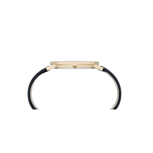 Мъжки ръчен часовник с кварцов механизъм - корпус от Стомана - Естествена кожа - цвят Бял Черен