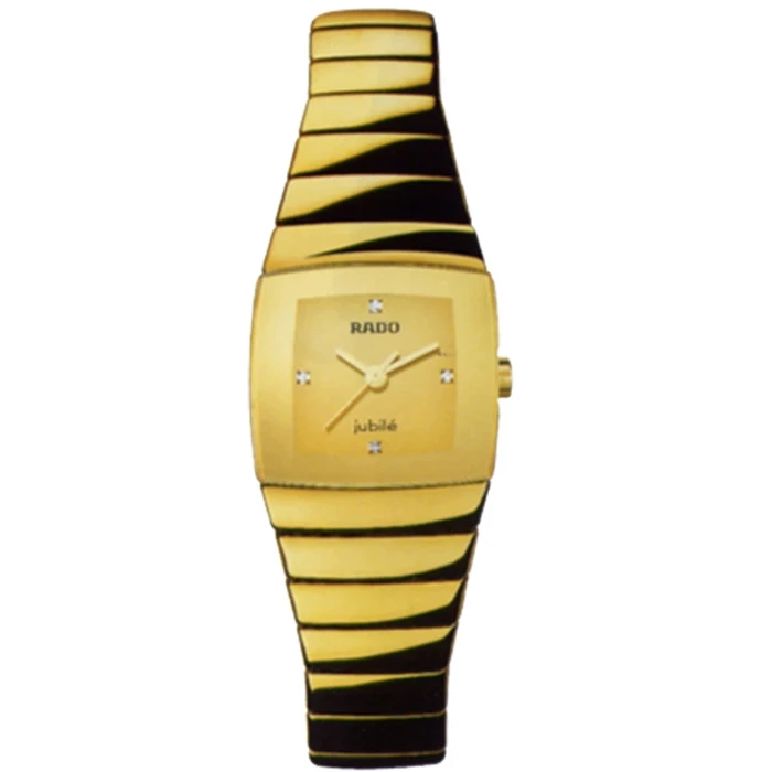 Мъжки ръчен часовник с кварцов механизъм - корпус от Стомана и керамика - Керамика - цвят Злато Злато