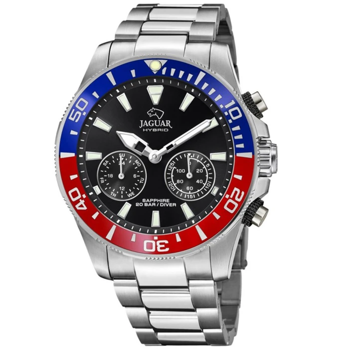 Мъжки ръчен часовник с кварцов механизъм - корпус от Стомана - Стоманена верижка - цвят Черен Сив