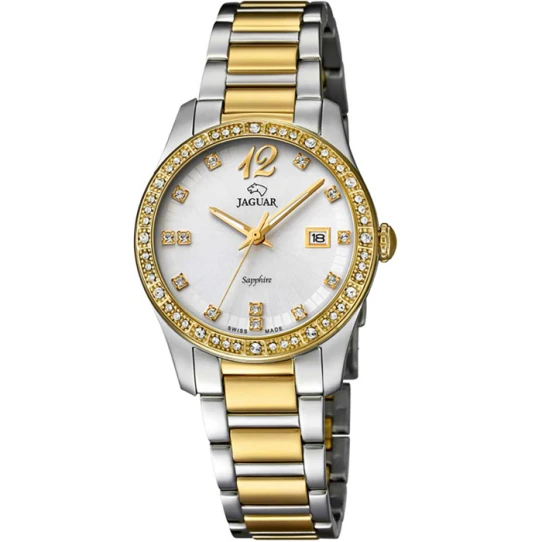 Дамски ръчен часовник с кварцов механизъм - корпус от Стомана - Стоманена верижка - цвят Бял Сив