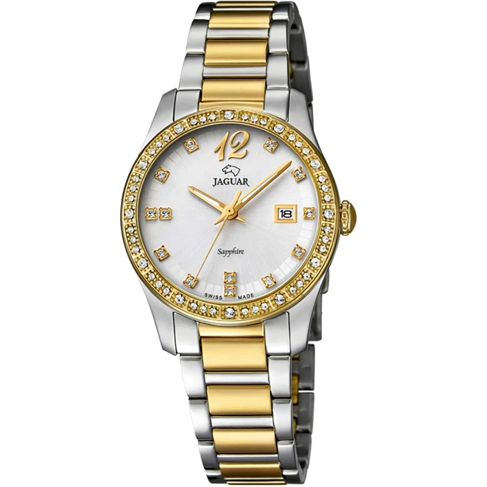 Дамски ръчен часовник с кварцов механизъм - корпус от Стомана - Стоманена верижка - цвят Бял Сив