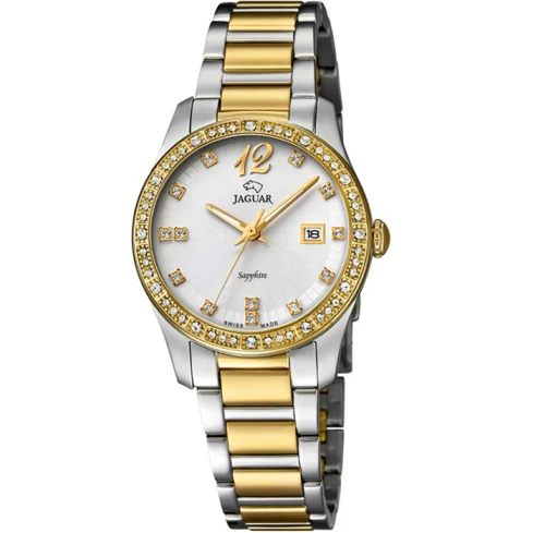 Дамски ръчен часовник с кварцов механизъм - корпус от Стомана - Стоманена верижка - цвят Бял Сив