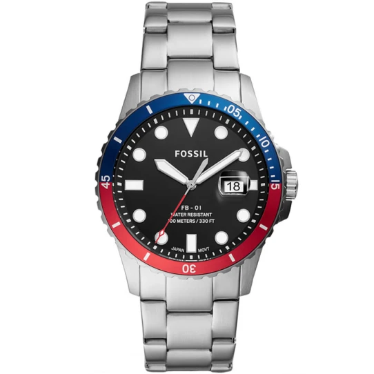 Мъжки ръчен часовник с кварцов механизъм - корпус от Стомана - Стоманена верижка - цвят Черен Сив