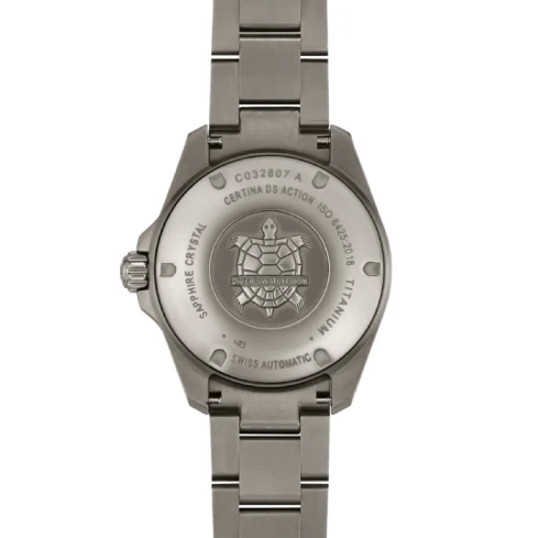 Мъжки ръчен часовник с автоматичен механизъм - корпус от Титан - Титаниева верижка - цвят Черен Сив