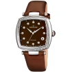 Дамски ръчен часовник с кварцов механизъм - корпус от Стомана - Естествена кожа - цвят Кафяв Кафяв
