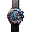 Мъжки ръчен часовник с кварцов механизъм - корпус от Стомана - Естествена кожа - цвят Черен Син