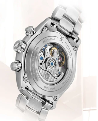 Мъжки ръчен часовник с автоматичен механизъм - корпус от Стомана - Стоманена верижка - цвят Син Сив