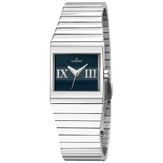 Дамски ръчен часовник с кварцов механизъм - корпус от Стомана - Стоманена верижка - цвят Син