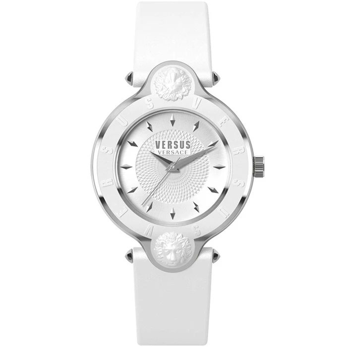 Дамски ръчен часовник с кварцов механизъм - корпус от Стомана - Синтетична кожа - цвят Бял Бял