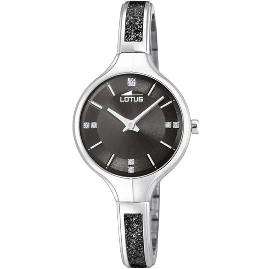 Дамски ръчен часовник с кварцов механизъм - корпус от Стомана - Стоманена верижка - цвят Черен Черен