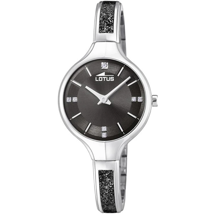 Дамски ръчен часовник с кварцов механизъм - корпус от Стомана - Стоманена верижка - цвят Черен Черен