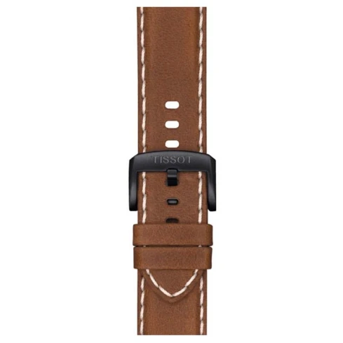 Мъжки ръчен часовник с кварцов механизъм - корпус от Стомана и алуминий - Естествена кожа - цвят Черен Бежов