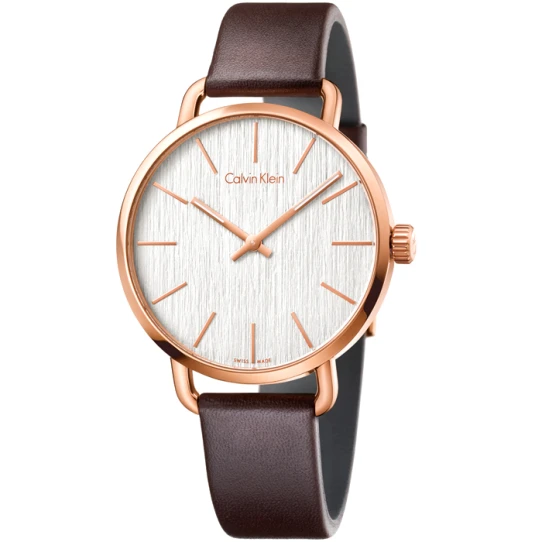 Дамски ръчен часовник с кварцов механизъм - корпус от Стомана - Естествена кожа - цвят Бял Кафяв