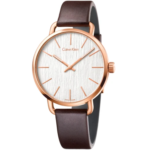 Дамски ръчен часовник с кварцов механизъм - корпус от Стомана - Естествена кожа - цвят Бял Кафяв