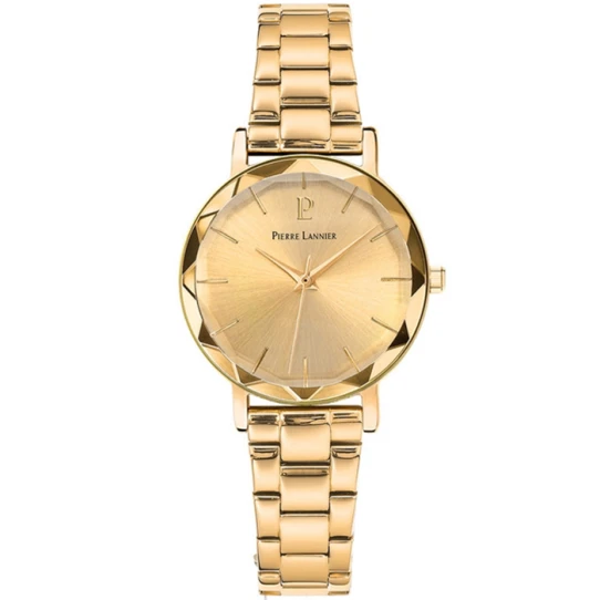 Дамски ръчен часовник с кварцов механизъм - корпус от Стомана - Стоманена верижка - цвят Злато