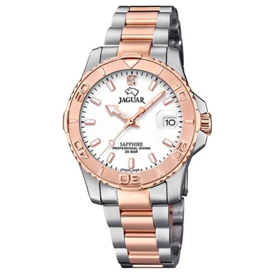 Дамски ръчен часовник с кварцов механизъм - корпус от Стомана - Стоманена верижка - цвят Бял Сив