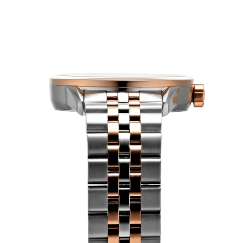 Мъжки ръчен часовник с автоматичен механизъм - корпус от Стомана - Стоманена верижка - цвят Черен Сив