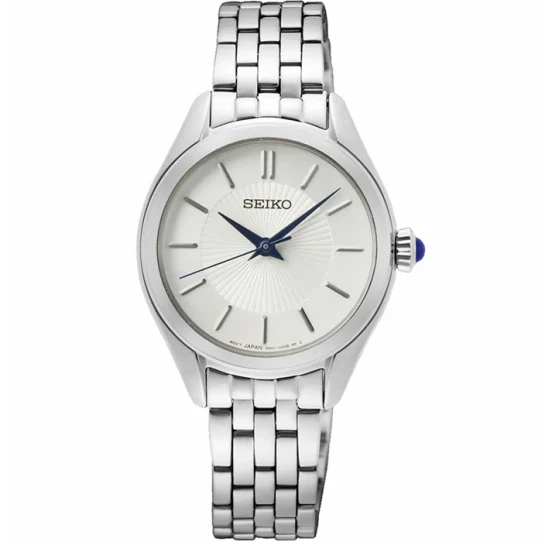 Дамски ръчен часовник с кварцов механизъм - корпус от Стомана - Стоманена верижка - цвят Бял