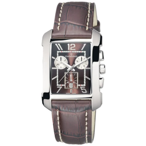 Мъжки ръчен часовник с кварцов механизъм - корпус от Стомана - Естествена кожа - цвят Кафяв