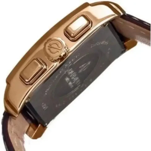 Мъжки ръчен часовник с кварцов механизъм - корпус от Стомана - Естествена кожа - цвят Черен