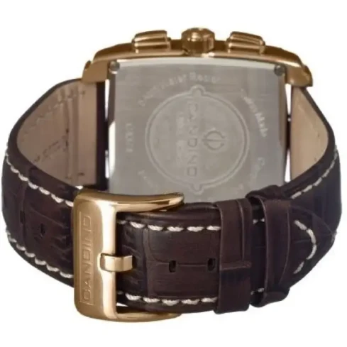 Мъжки ръчен часовник с кварцов механизъм - корпус от Стомана - Естествена кожа - цвят Черен