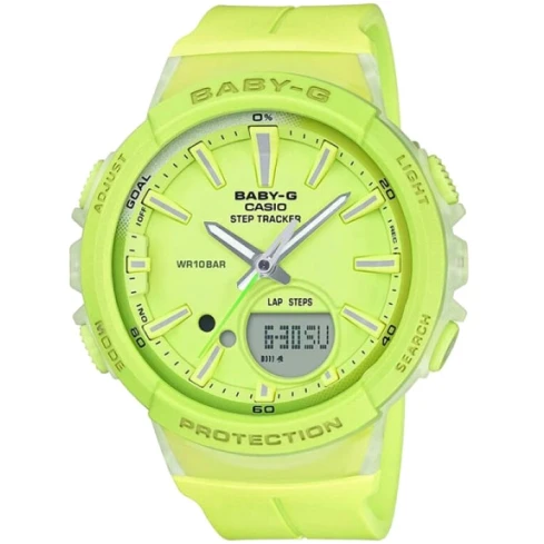 Casio BGS-100-9AER Baby-G - Дамски ръчен часовник с кварцов механизъм - корпус от Полимер - Полимер - цвят Зелен Зелен