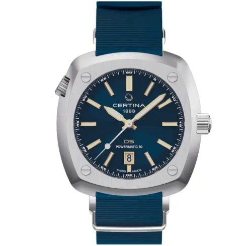 Мъжки ръчен часовник с автоматичен механизъм - корпус от Стомана - Стоманена верижка - цвят Син Жълт