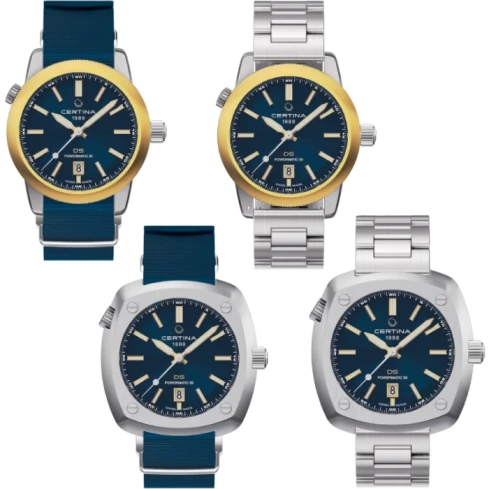 Мъжки ръчен часовник с автоматичен механизъм - корпус от Стомана - Стоманена верижка - цвят Син Жълт