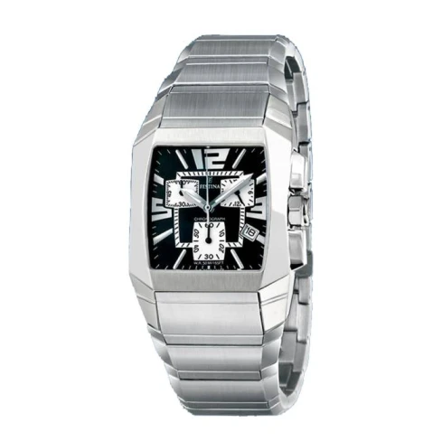 Мъжки ръчен часовник с кварцов механизъм - корпус от Стомана - Стоманена верижка - цвят Черен