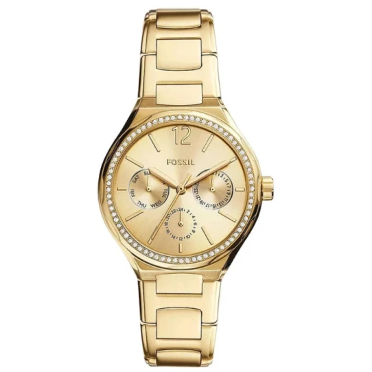 Дамски ръчен часовник с кварцов механизъм - корпус от Стомана - Стоманена верижка - цвят Злато Злато