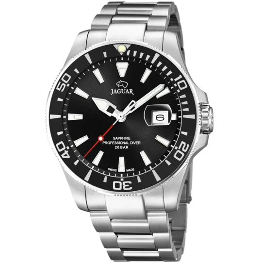 Мъжки ръчен часовник с кварцов механизъм - корпус от Стомана - Стоманена верижка - цвят Черен Сив