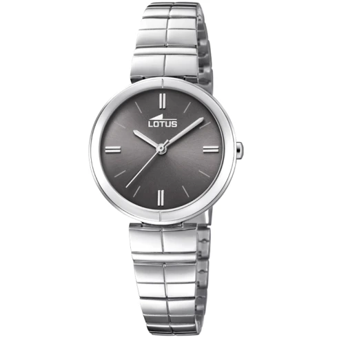 Дамски ръчен часовник с кварцов механизъм - корпус от Стомана - Стоманена верижка - цвят Черен Сив