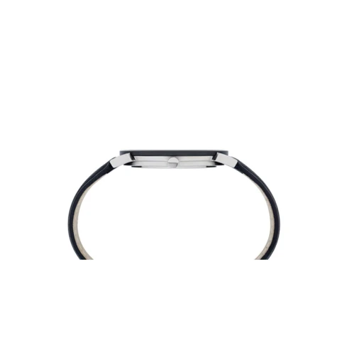 Мъжки ръчен часовник с кварцов механизъм - корпус от Стомана - Естествена кожа - цвят Син Син