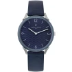 Мъжки ръчен часовник с кварцов механизъм - корпус от Стомана - Естествена кожа - цвят Син Син