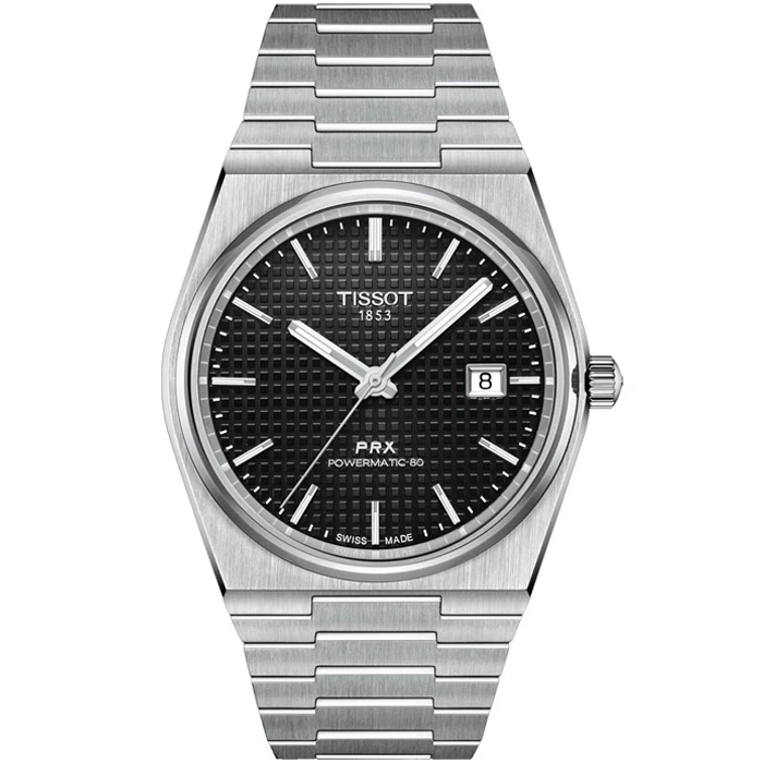 Мъжки ръчен часовник с автоматичен механизъм - корпус от Стомана - Стоманена верижка - цвят Черен Сив